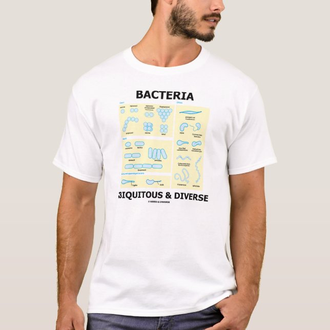 Camiseta Bacterias ubicuas y diversas (humor de la (Anverso)