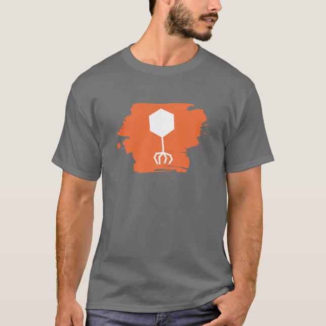 Camiseta bacteriófaga del logotipo (naranja) (Anverso)