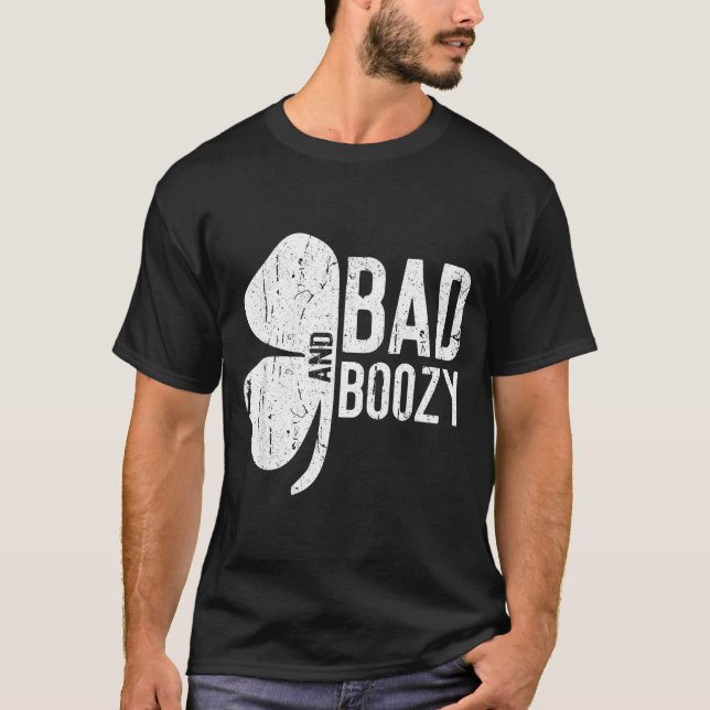 Camiseta Bad And Boozy Shirt Irish Men Women St Patricks Da (Anverso)