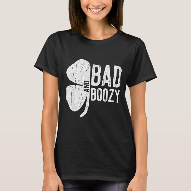 Camiseta Bad And Boozy Shirt Irish Men Women St Patricks Da (Anverso)