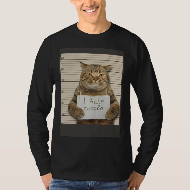 Camiseta Bad Cat I Hate People (Anverso)