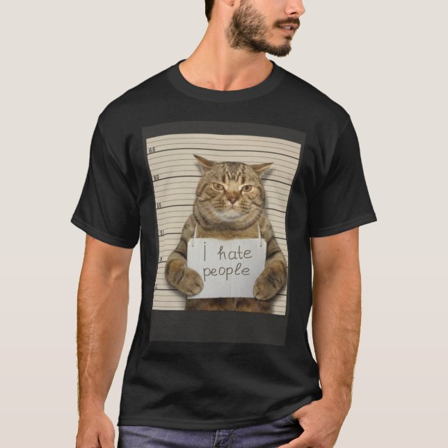 Camiseta Bad Cat I Hate People (Anverso)