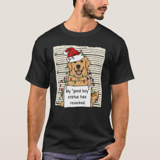 Camiseta Bad Dog Mugshot Christmas Funny Retriever Gift