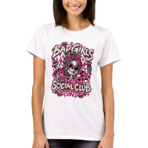 Bad Girls Social Club Skeleton Halloween T-Shirt