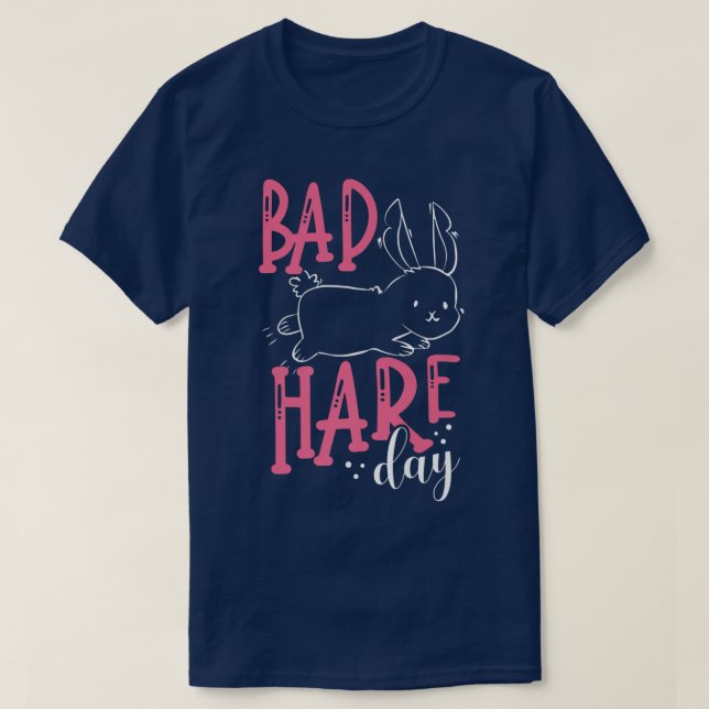Camiseta Bad Hare Day Funny Rabbit Easter Bunny Cute Pun Sa (Diseño del anverso)