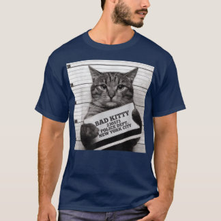 Camiseta Bad Kitty Mugshot prisionero de prisión por gato