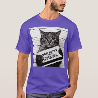 Camiseta Bad Kitty Mugshot prisionero de prisión por un gat