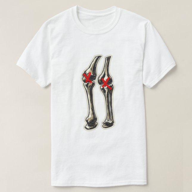 Camiseta Bad Knees – Funny Skeleton Knee Illustration (Diseño del anverso)