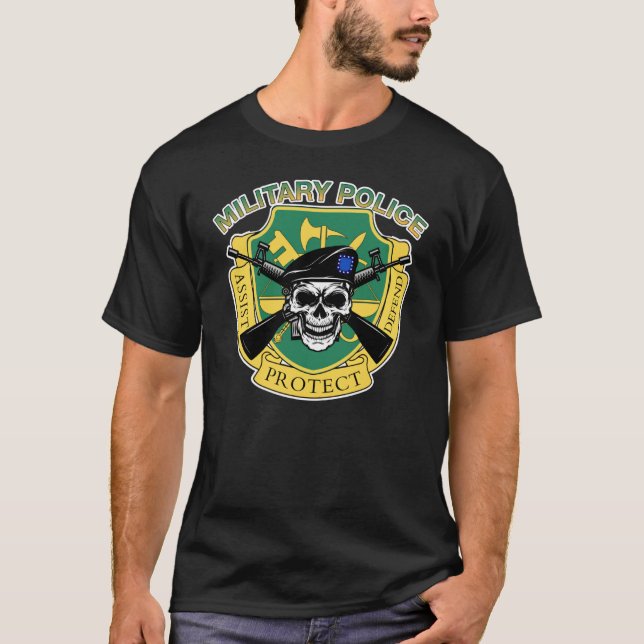 Camiseta Bad Military Police Skull (Anverso)