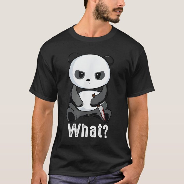 Camiseta Bad Panda Bear With Knife Fighting Panda (Anverso)