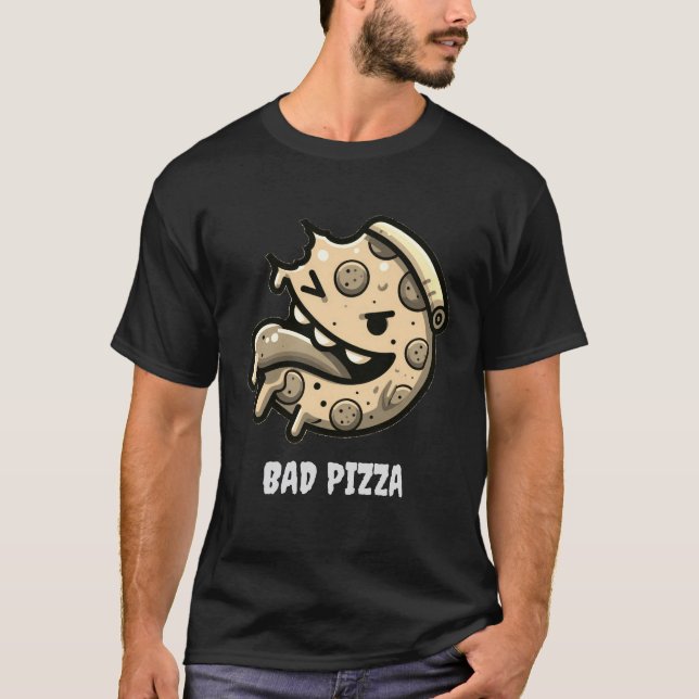 Camiseta bad pizza funny food pepperoni italian (Anverso)