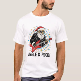 Camiseta Bad Santa Rock and Roll Christmas Holiday Shirt