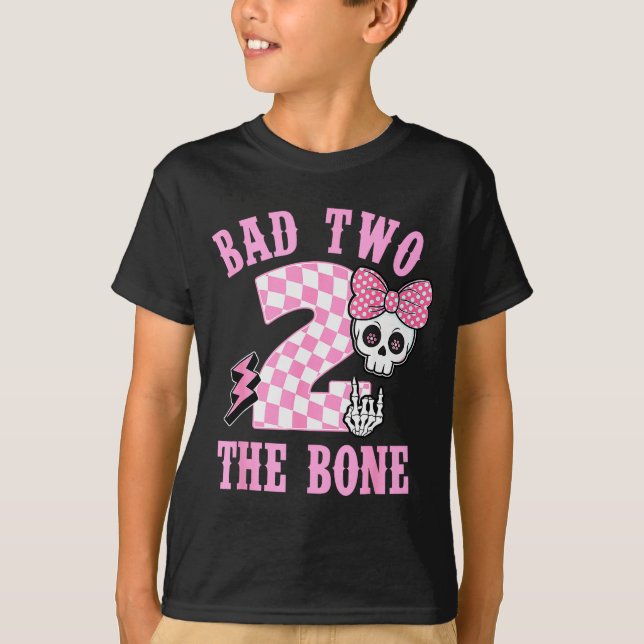 Camiseta Bad Two The Bone Birthday 2 Years Old Nk Checkered (Anverso)