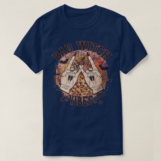 Camiseta Bad Witch Vibes Leopard funny halloween 14 (Diseño del anverso)