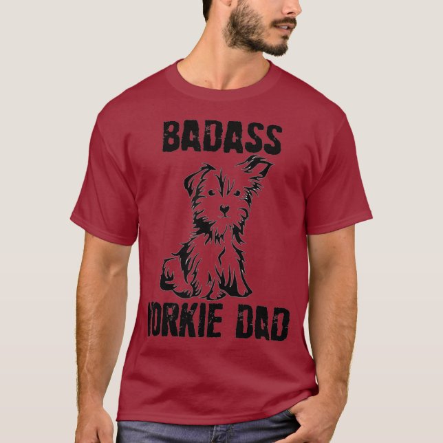 Camiseta Badass Yorkie Dad (Anverso)