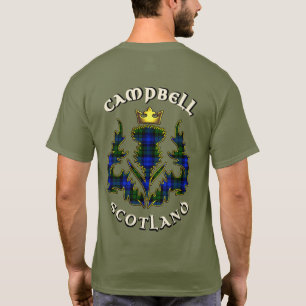 Camiseta Badge Campbell Clan y Tartán con Motto 