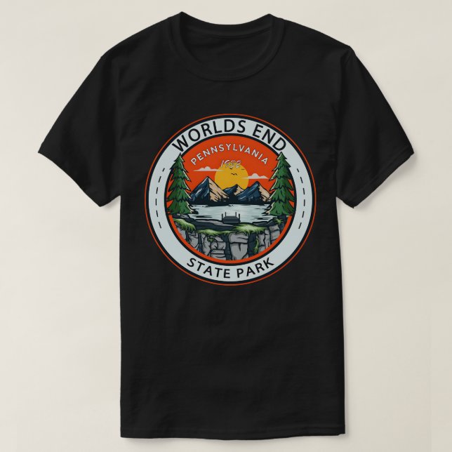 Camiseta Badge del World End State Park Pennsylvania (Diseño del anverso)