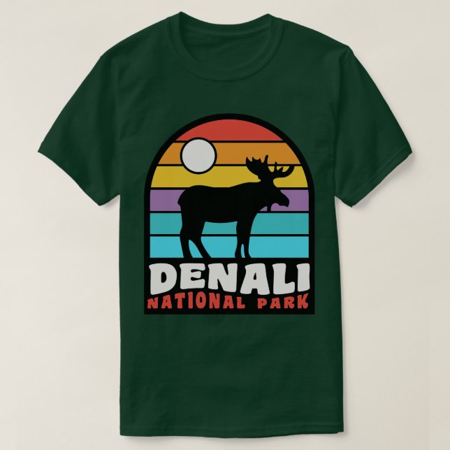 Camiseta Badge Moose del Parque Nacional Denali (Diseño del anverso)