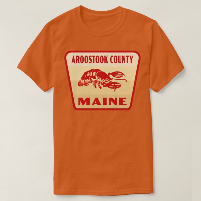 Camiseta Badge Retro Tan Del Condado De Aroostook (Diseño del anverso)