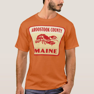 Camiseta Badge Retro Tan Del Condado De Aroostook