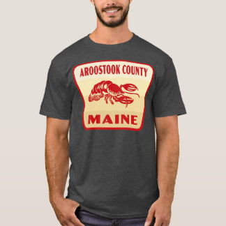Camiseta Badge Retro Tan Del Condado De Aroostook