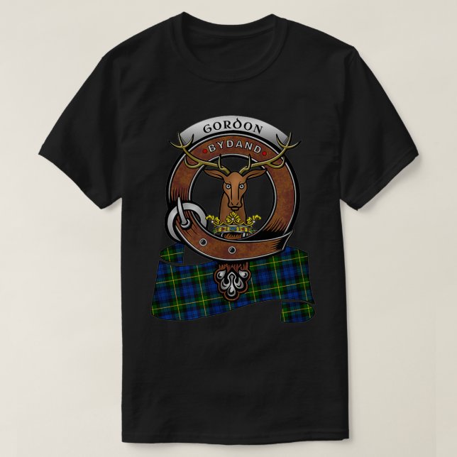 Camiseta Badge Tartan Scottish Clan amp Gordon (Diseño del anverso)