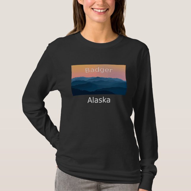 Camiseta Badger Alaska Mountain sunset hometown (Anverso)