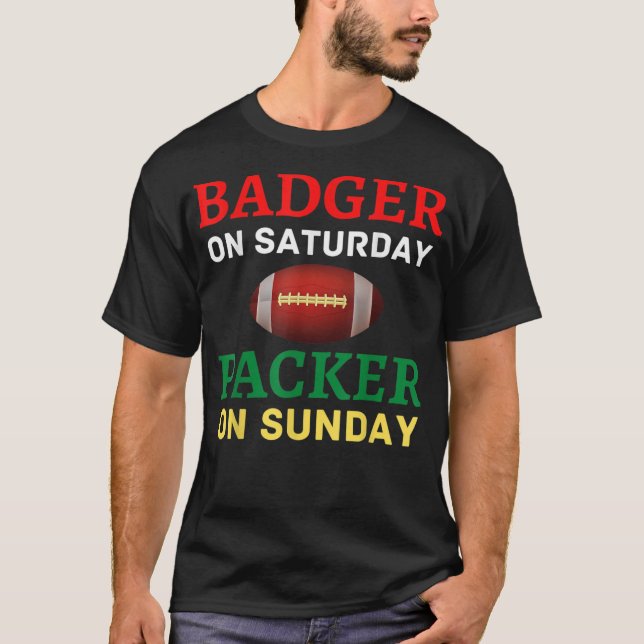 Camiseta Badger En El Paquete Sábado El Domingo Wis (Anverso)