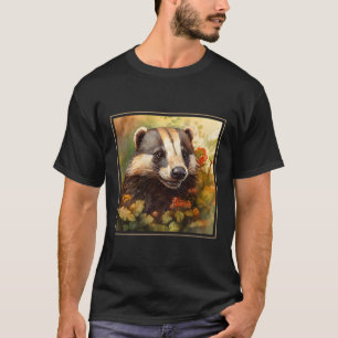 Camiseta Badger Garden Flores Pintando a la Mascota Mamá Pa