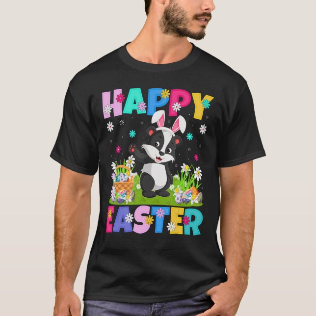 Camiseta Badger Happy Easter Bunny Badger Pascua Domingo (Anverso)