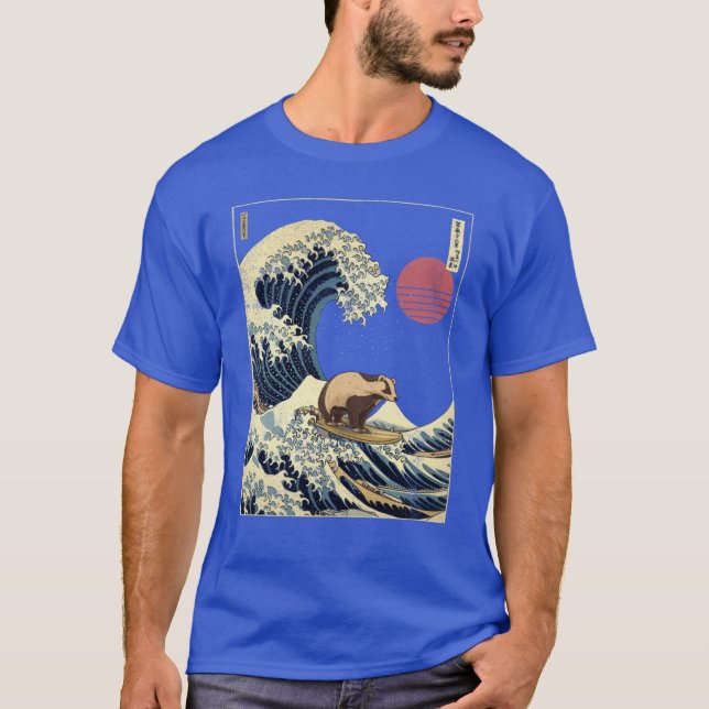 Camiseta Badger Kanagawa Japanese Surfing Wave girl (Anverso)