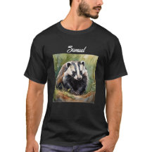 Badger personalizado en el entorno de bosques