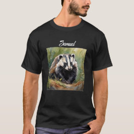 Camiseta Badger personalizado en el entorno de bosques