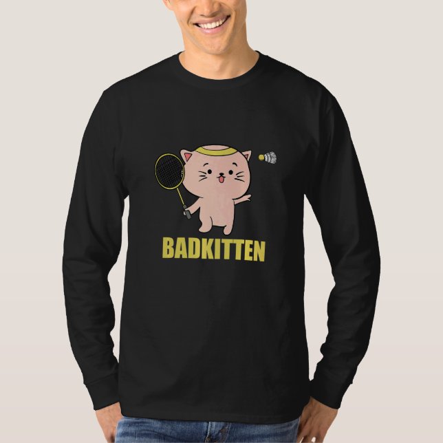 Camiseta Badkitten Badminton Cat Player  (Anverso)