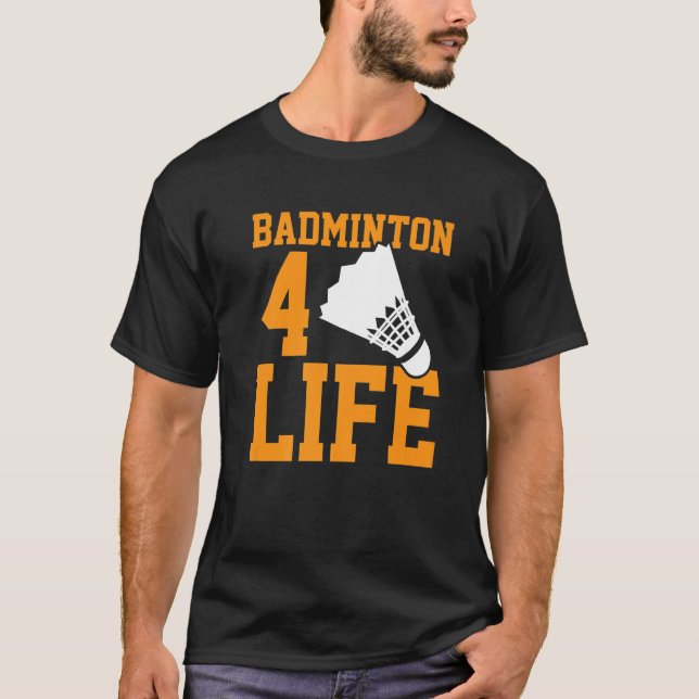 Camiseta Badminton 4 Life Graphic Badminton Player Shuttlec (Anverso)