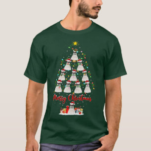 Camiseta Badminton Christmas Tree Lights Funny Badminton Xm