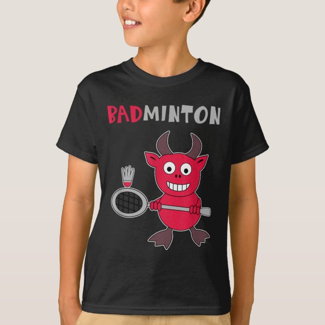 Camiseta Badminton Devil Badminton Player Shuttle Sm (Anverso)