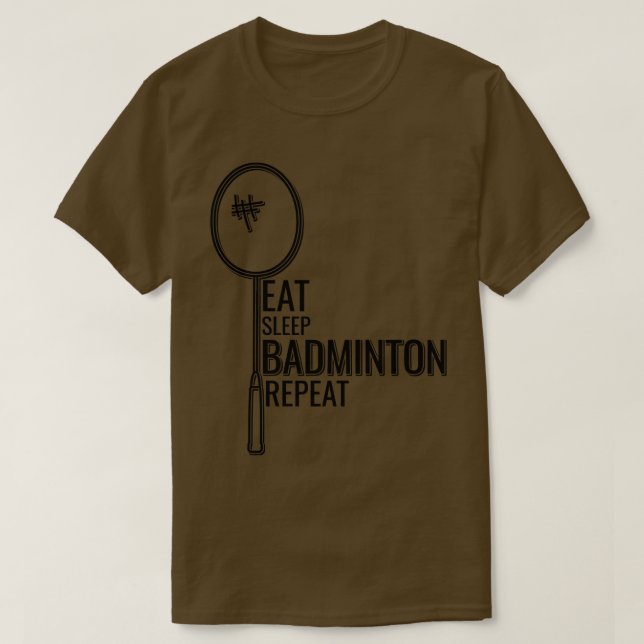 Camiseta Badminton Eat Sleep Badminton Repetir 1 (Diseño del anverso)