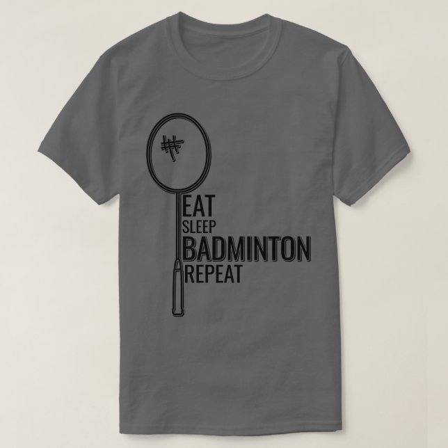 Camiseta Badminton Eat Sleep Badminton Repetir 2 (Diseño del anverso)