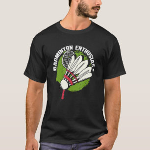 Camiseta Badminton Enthusiast Racket Shuttlecock
