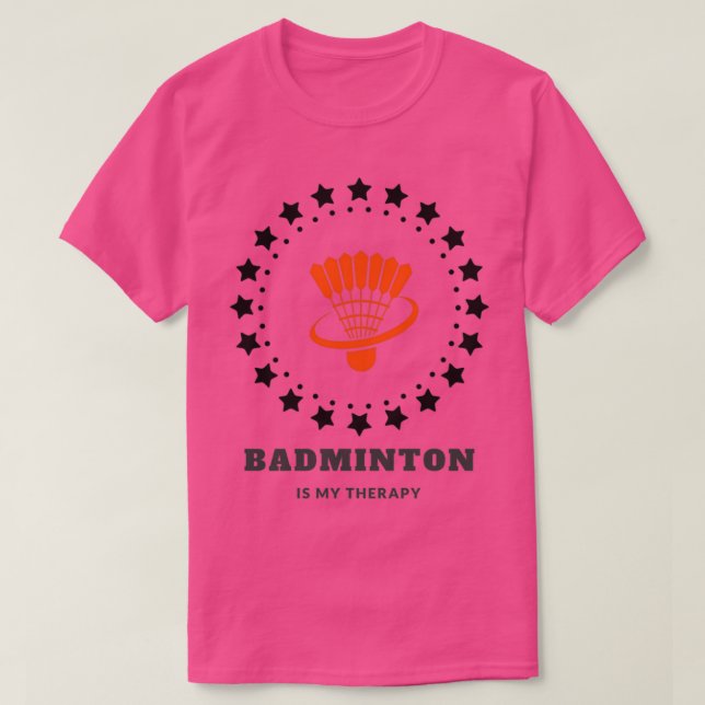 Camiseta Badminton es mi terapia T 4 (Diseño del anverso)