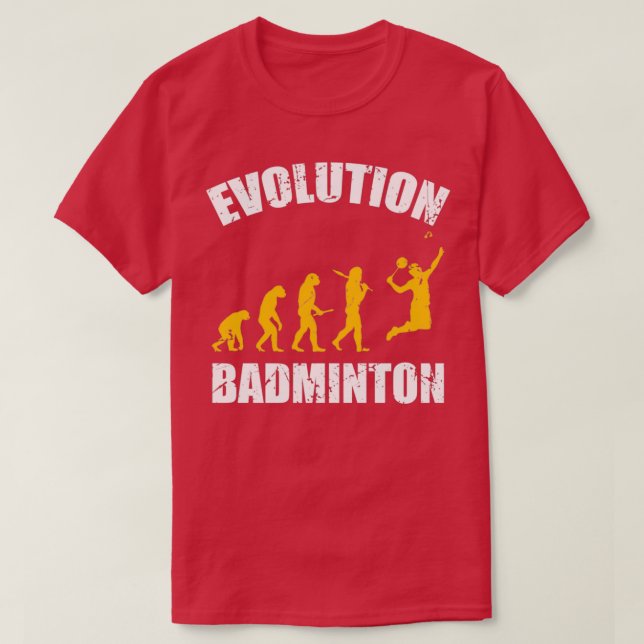Camiseta Badminton Evolution Gift Idea Racket T (Diseño del anverso)