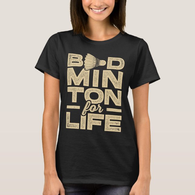 Camiseta Badminton For Life Badminton Player Shuttle Cross (Anverso)