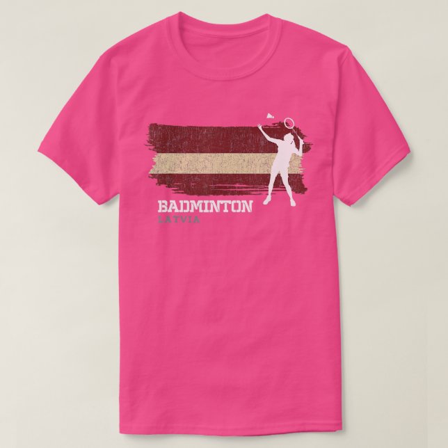 Camiseta Badminton Letonia Jugador de Juegos Netos Badminto (Diseño del anverso)