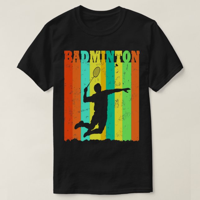 Camiseta Badminton Lover Retro Sunset T (Diseño del anverso)