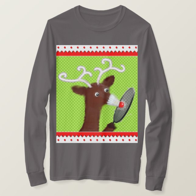 Camiseta Badminton Navidades divertidos (Anverso del diseño)
