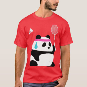 Camiseta Badminton Panda Funny Sweet Badminton A