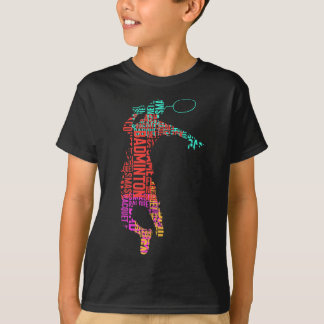 Camiseta Badminton Player de color Shuttle Racket Badminton