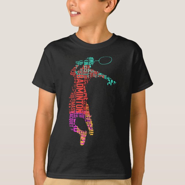 Camiseta Badminton Player de color Shuttle Racket Badminton (Anverso)