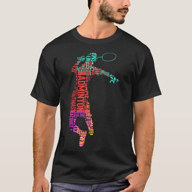 Camiseta Badminton Player de color Shuttle Racket Badminton (Anverso)
